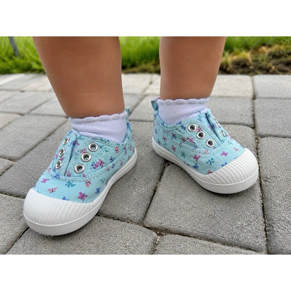 Cat & Jack Toddler Girls Butterfly Canvas Shoes Size 4